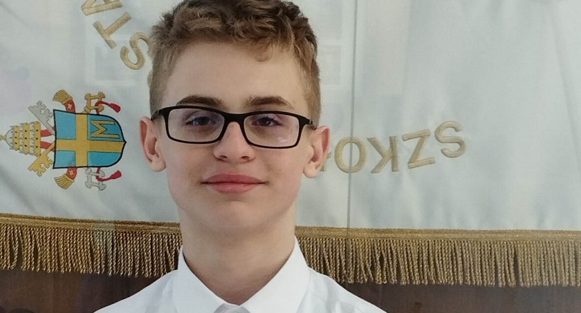 Eryk Pieniak uczeń SP w Wólce Domaszewskiej 