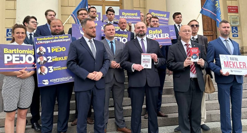 Polityka, Konfederacja przedstawiła liderów listy wyborczej Sejmu okręgu lubelskim - zdjęcie, fotografia