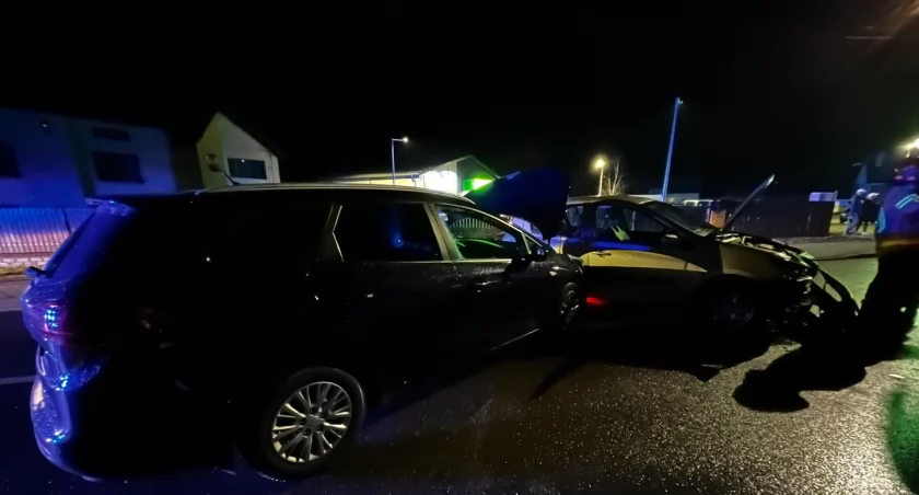 Wypadek w Łazach pod Łukowem. Fot. OSP Łazy