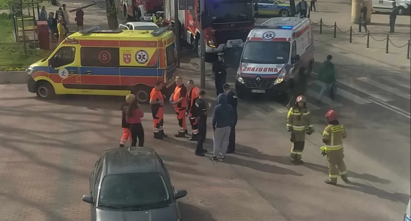 Wypadki, Zderzenie centrum Lukowa letni chłopiec odwieziony szpitala! - zdjęcie, fotografia