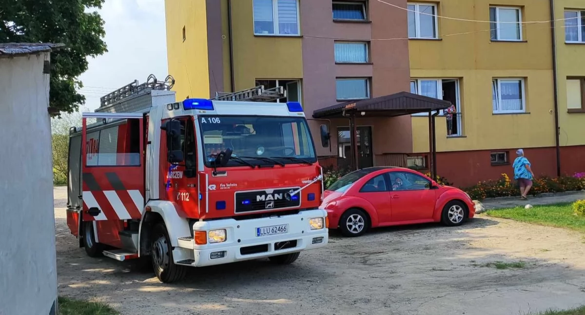Ulatniający gaz w Jarczewie (fot. OSP Jarczew)