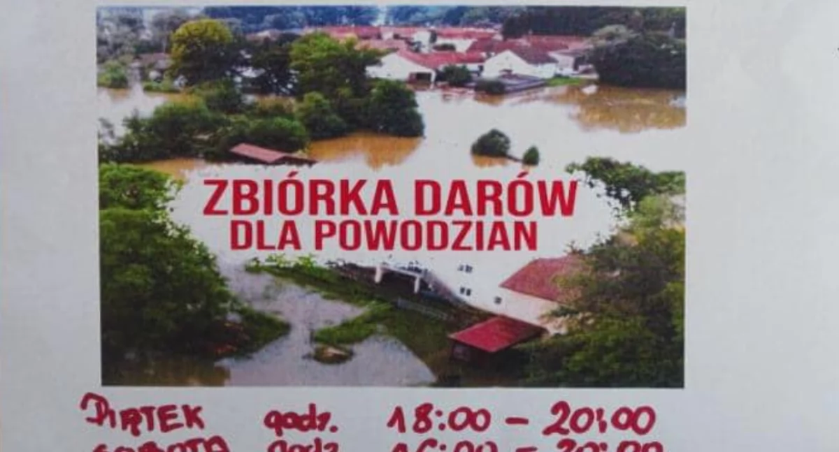 Akcje Charytatywne i Wsparcie, Zgórznica włącza akcję pomocy powodzianom dołącz - zdjęcie, fotografia