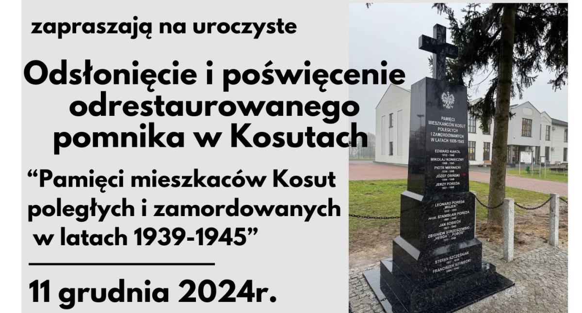 Historia, Gmina Stanin zaprasza uroczystość poświęcenia odrestaurowanego pomnika Kosutach - zdjęcie, fotografia