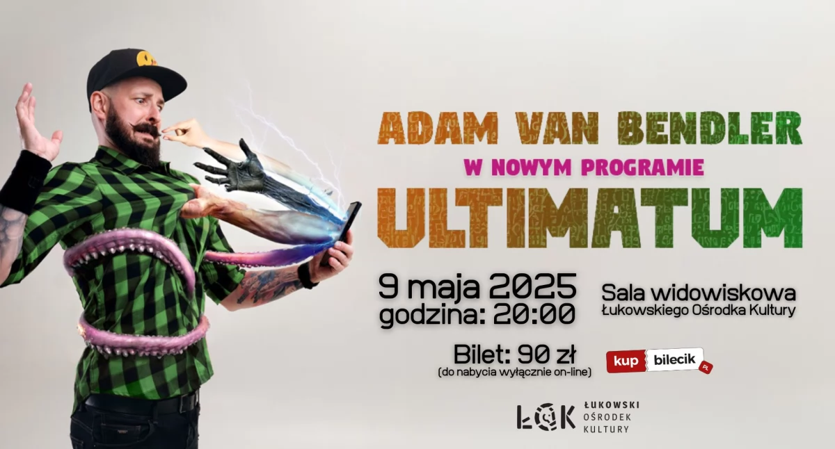 Informacje kulturalne, Bendler nowym programem „Ultimatum” piątek Łukowskim Ośrodku Kultury - zdjęcie, fotografia