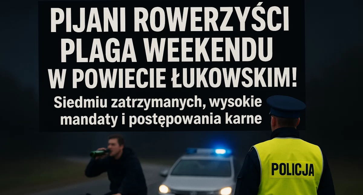 Policja, Pijani rowerzyści plaga weekendu powiecie łukowskim! Siedmiu zatrzymanych wysokie mandaty postępowania karne - zdjęcie, fotografia
