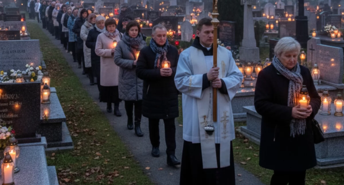 Kościół i Religia, Jełeniec Wszystkich Świętych Godziny cmentarzu - zdjęcie, fotografia