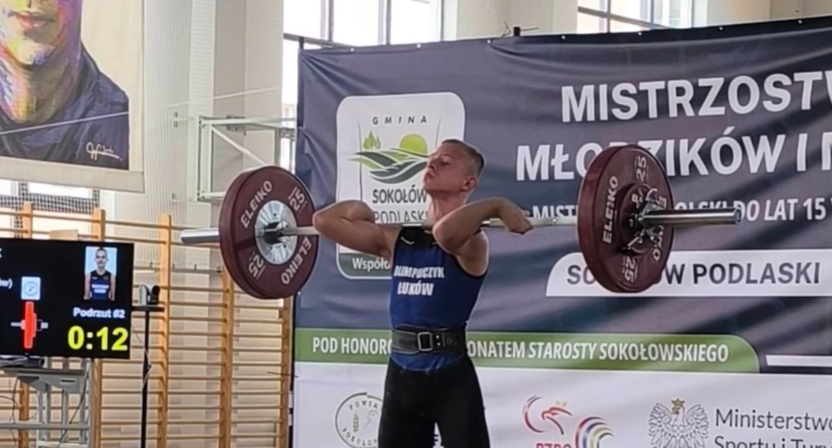 Wiadomości Sportowe, Srebrny Medal Łukowa! Paweł Młynarczyk Wicemistrzem Polski Młodzików Podnoszeniu Ciężarów - zdjęcie, fotografia