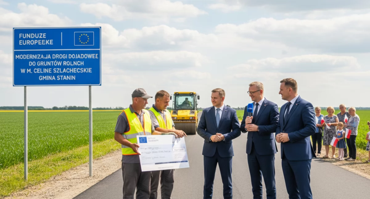 Biznes , asfalt gminie Stanin Celiny Szlacheckie zyskają wygodniejszy dojazd - zdjęcie, fotografia