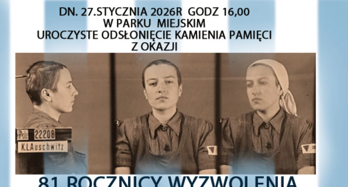 Historia, Łuków hołd ofiarom obozów koncentracyjnych Odsłonięcie Kamienia Pamięci - zdjęcie, fotografia