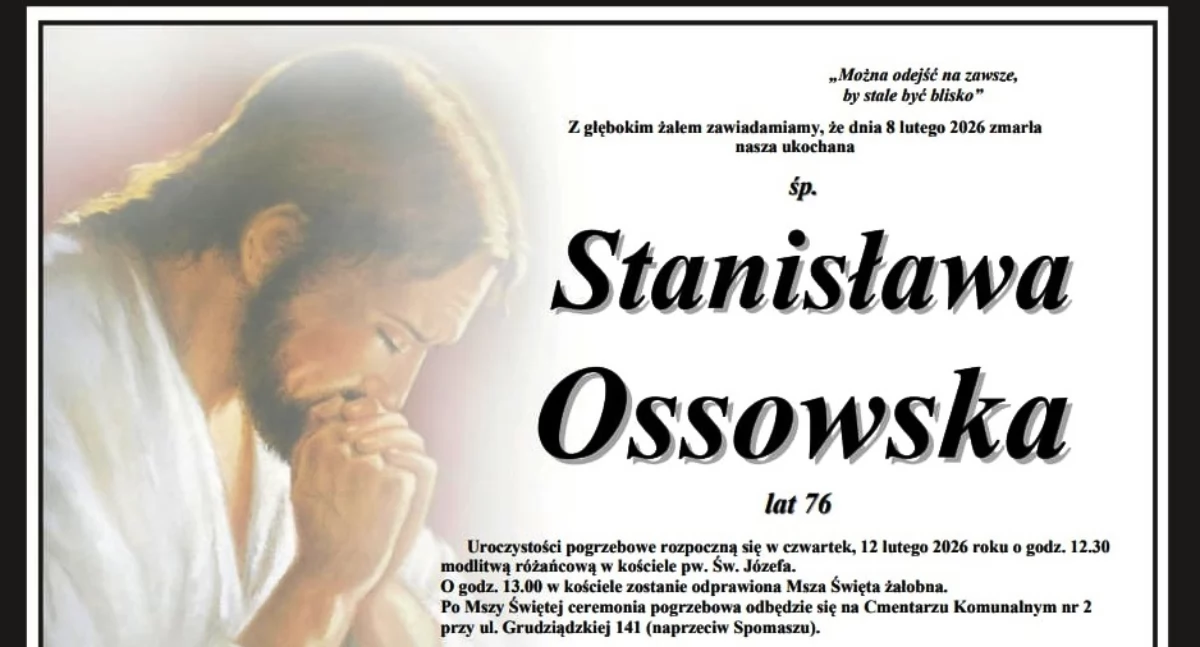 Zmarli , Łuków żegna Stanisławę Ossowską Uroczystości pogrzebowe małżonki byłego burmistrza odbędą Toruniu Łukowie - zdjęcie, fotografia