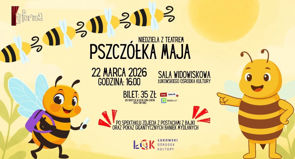Informacje kulturalne, Niedziela teatrem spektakl „Pszczółka Maja” pokaz gigantycznych baniek mydlanych - zdjęcie, fotografia