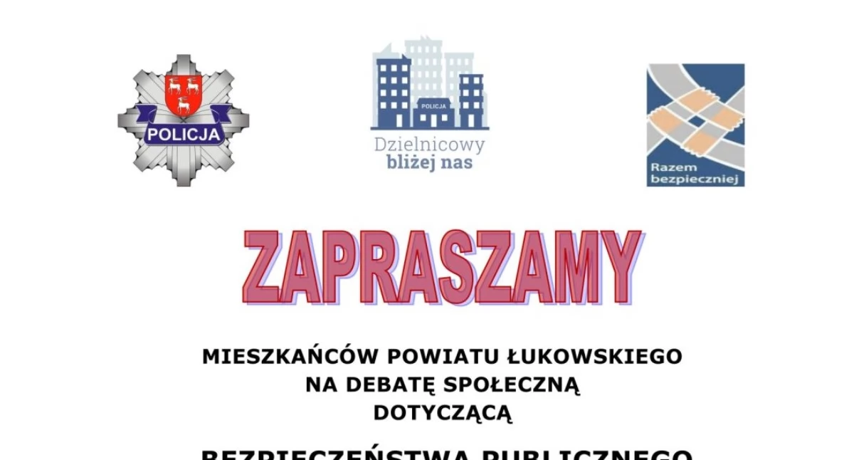 Policja, Bezpieczeństwo gminie Stanin Debata policją Łukowie - zdjęcie, fotografia