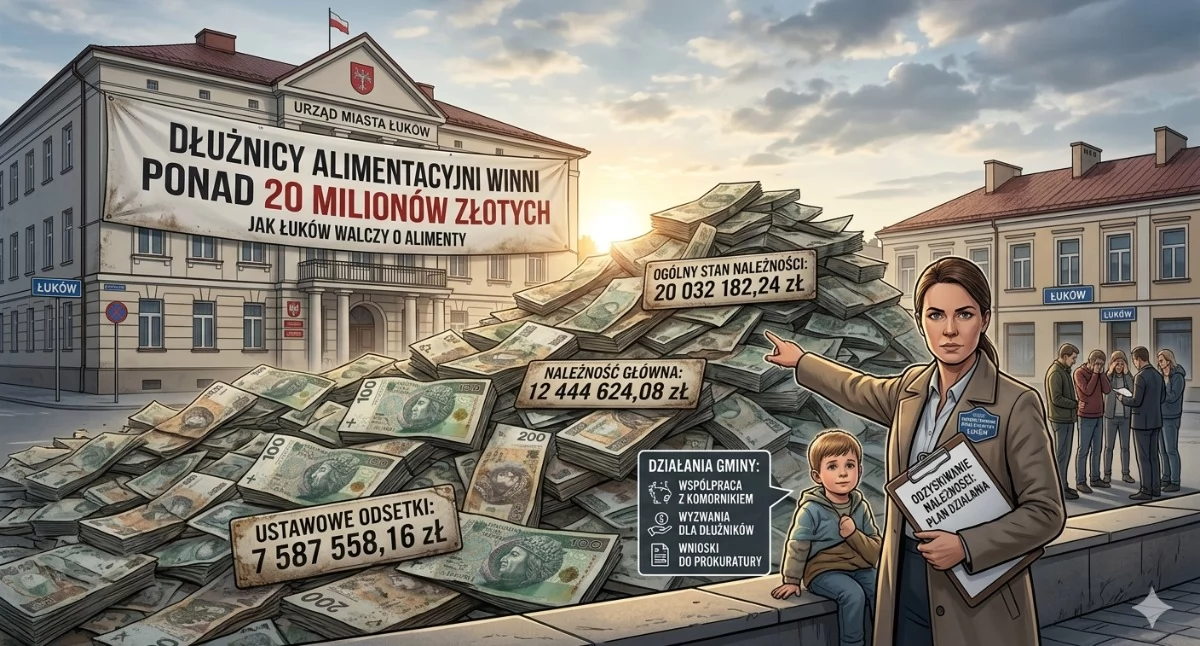Sprawy społeczne, Rekordowe długi alimentacyjne Łukowie sięgają milionów złotych - zdjęcie, fotografia