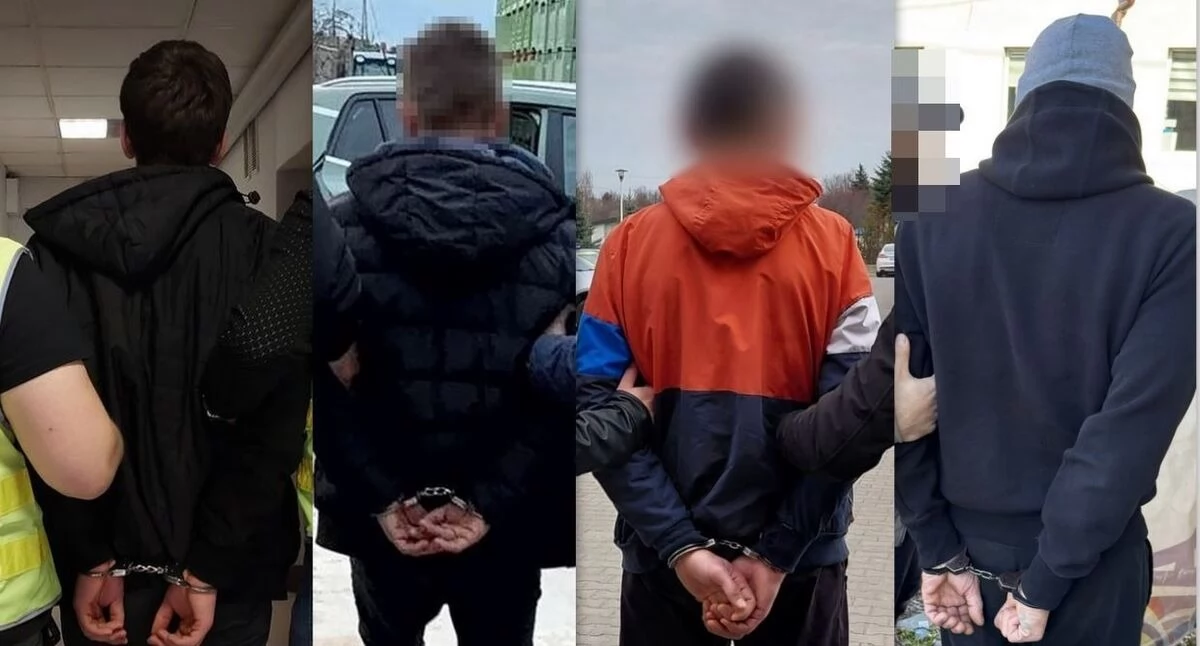 Policja, Wielka obława policji Lubelszczyźnie Ponad osób rękach mundurowych - zdjęcie, fotografia
