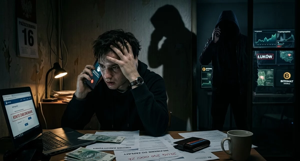 Policja, Koszmar Łukowie Przez jeden telefon wziął gigantyczne pożyczki stracił wszystko! - zdjęcie, fotografia