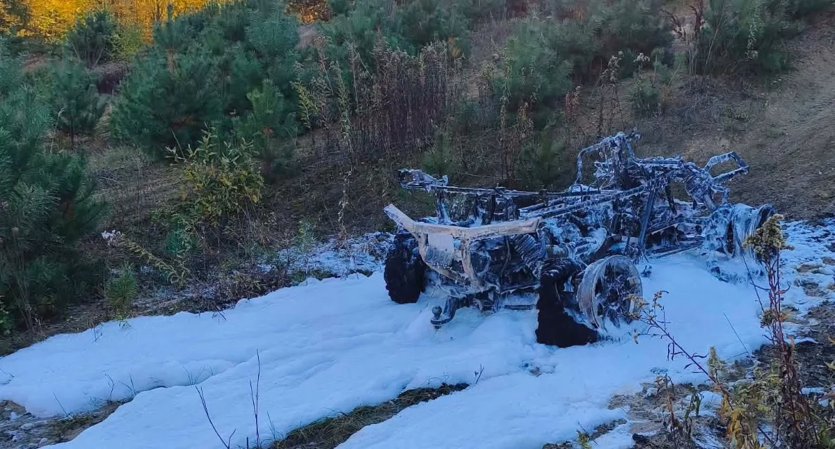Straż Pożarna, Szybka akcja strażaków Zgórznica Pożar quada Toczyskach - zdjęcie, fotografia