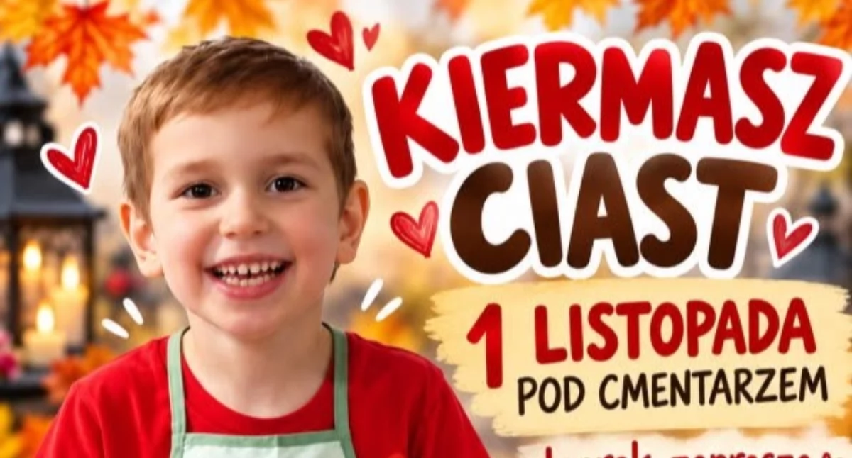 Słodka pomoc pod cmentarzem w Stoczku Łukowskim. Kiermasz ciast dla małego Igorka w Dniu Wszystkich Świętych