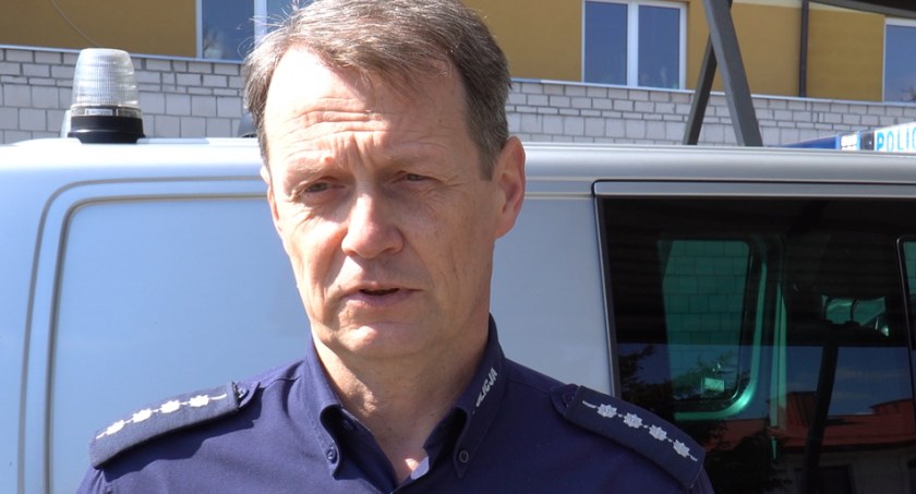 Asp. szt. Marcin Józwik z policji w Łukowie. 