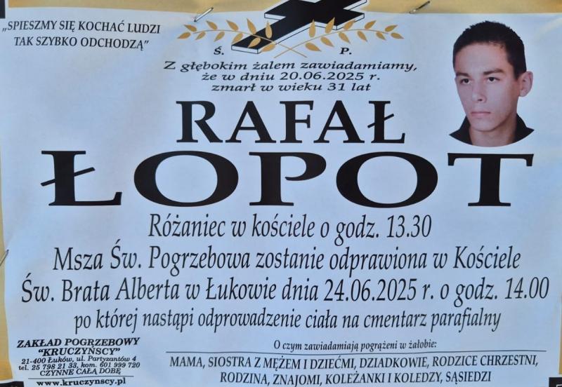 Nekrolog: śp. Rafał Łopot, zm. 20 czerwca 2025 r.