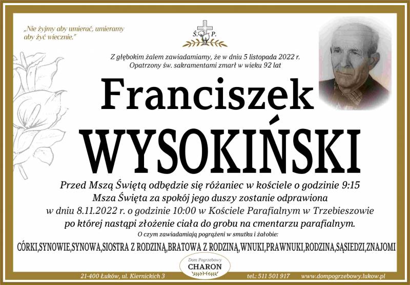 Franciszek  Wysokiński 