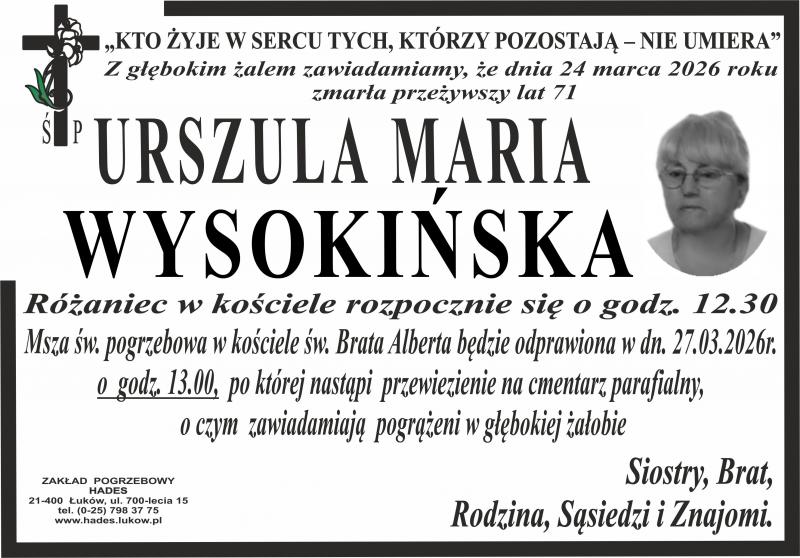 Urszula Maria Wysokińska 