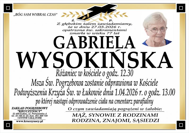 Gabriela  Wysokińska 