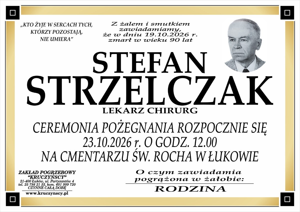 Nekrolog: Stefan Strzelczak, zm. 19 października 2026 r.