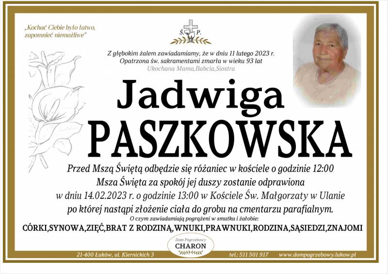 Jadwiga  Paszkowska 