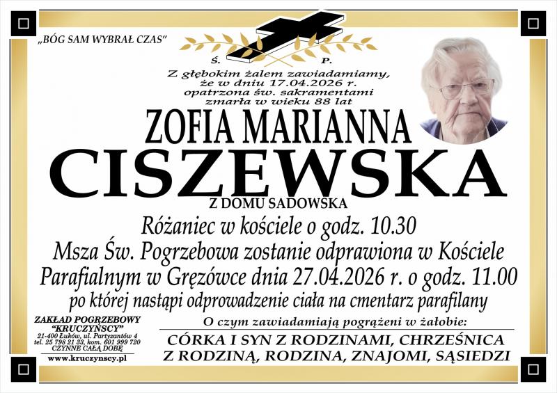 Zofia Marianna  Ciszewska 