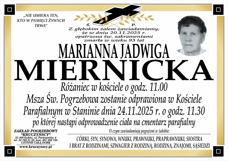 Marianna Jadwiga  Miernicka