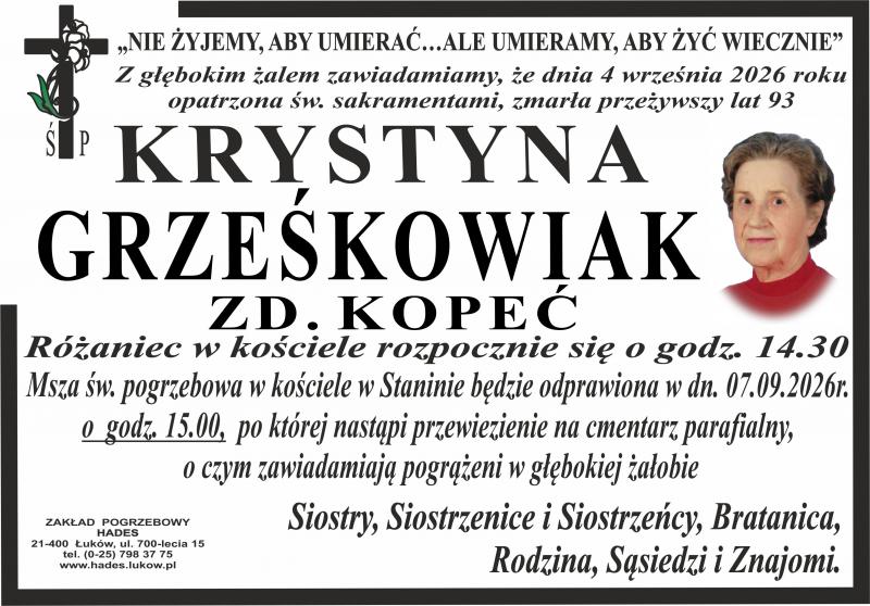 Krystyna Grześkowiak zd. Kopeć