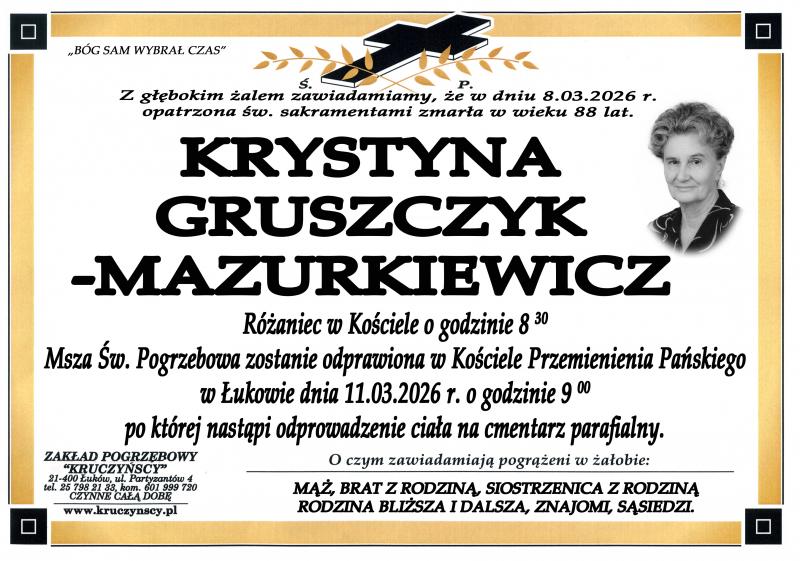 Krystyna  Gruszczyk - Mazurkiewicz