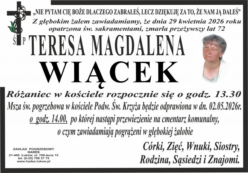 Teresa Magdalena  Wiącek 