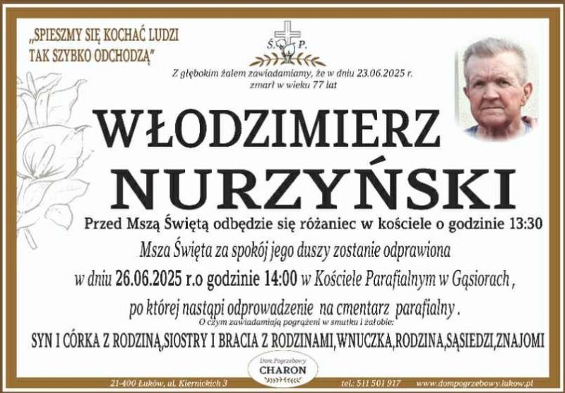 Nekrolog: śp. Włodzimierz Nurzyński, zm. 23 czerwca 2025 r.