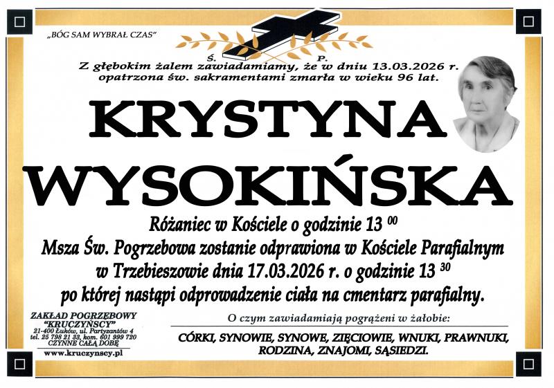 Krystyna  Wysokińska 