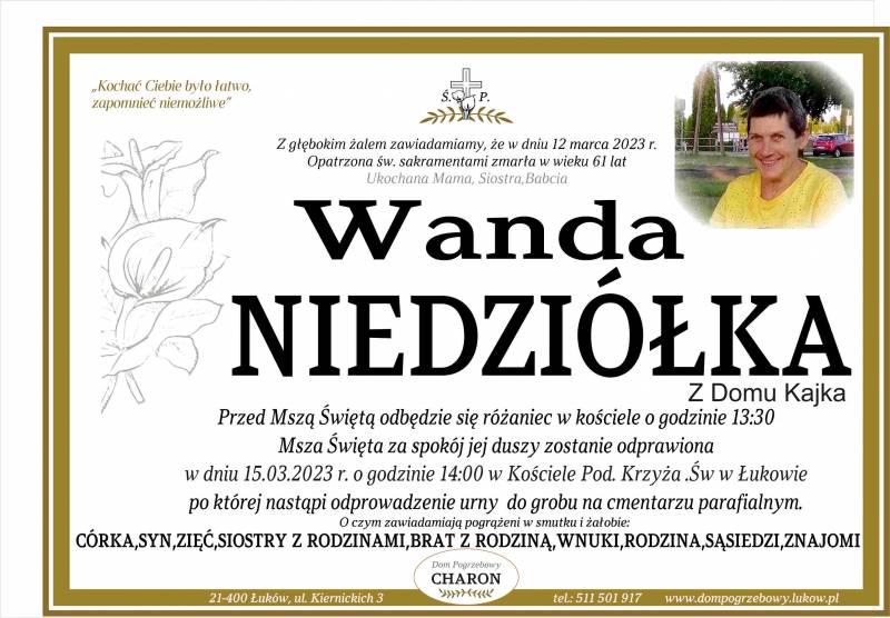 Wanda Niedziółka z domu Kajka