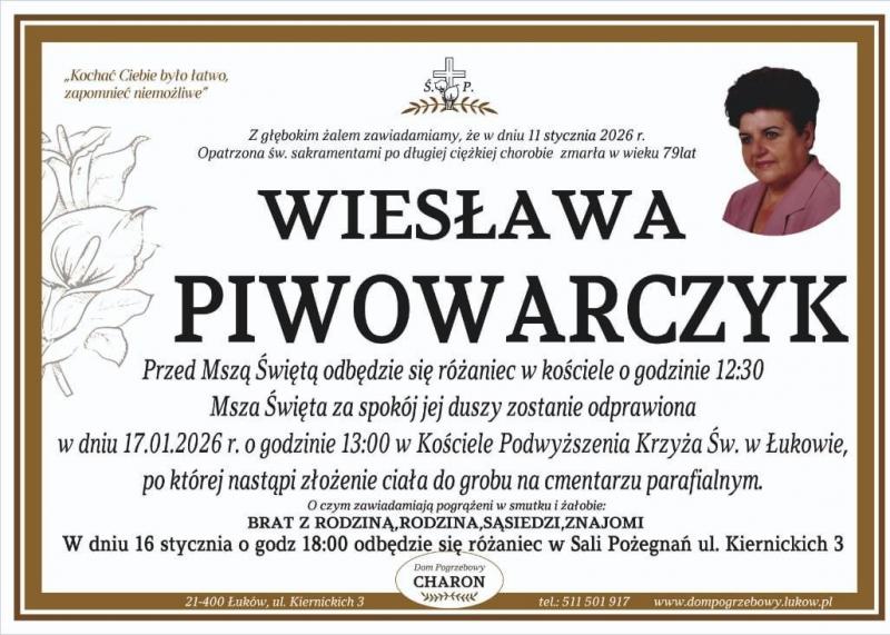 Wiesława  Piwowarczyk