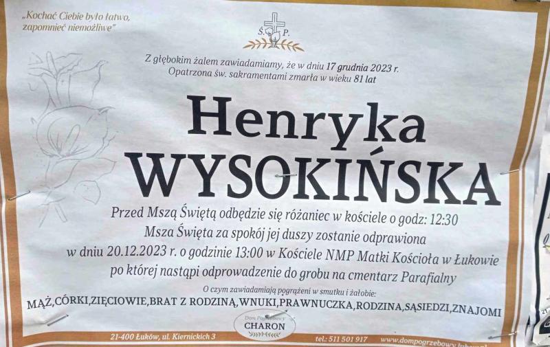 Henryka  Wysokińska 