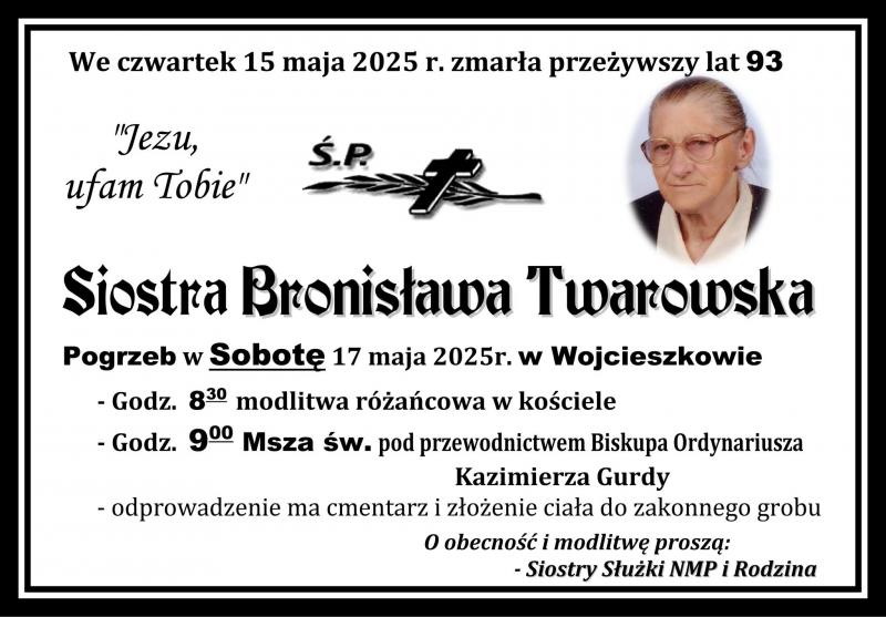 Siostra Bronisława Twarowska