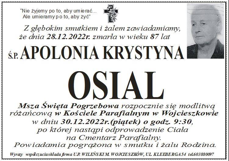Apolonia Krystyna  OSIAL