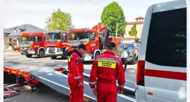 Awaria autobusu ze strażakami w Kobiałkach Starych