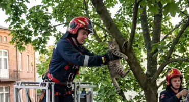 Uratowali go z wysokości trzeciego piętra. Nietypowe akcje strażaków w Łukowie  